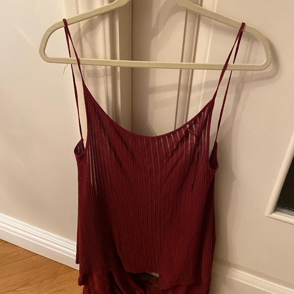 Jean Paul Gaultier Maille M-3XL burgundy 2 piece in 1 made Italy cardigan&trank - Picture 6 of 16